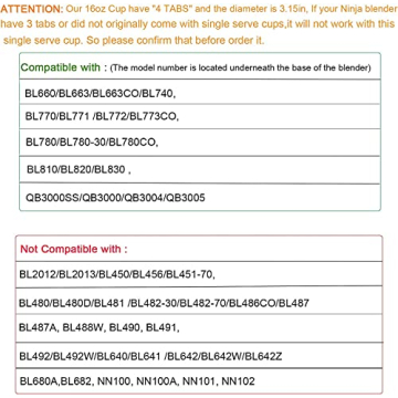 16oz Ninja Blender Cup Set with Sip & Seal Lids