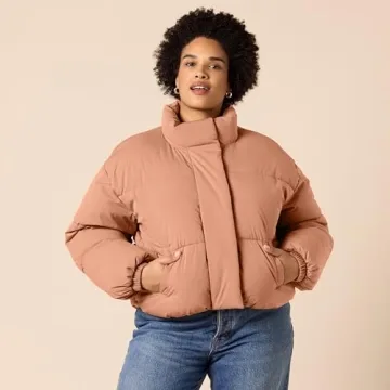 Amazon Essentials Women's Crop Puffer Jacket in Plus Size