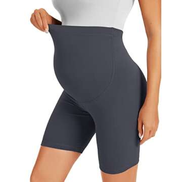 BONVIGOR Maternity Shorts Over The Belly Biker Workout Yoga Active Athletic Pregnancy Short Pants Lounge Pajama