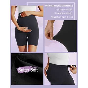 BONVIGOR Maternity Shorts Over The Belly Biker Workout Yoga Active Athletic Pregnancy Short Pants Lounge Pajama