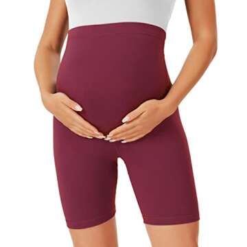 BONVIGOR Maternity Shorts Over The Belly Biker Workout Yoga Active Athletic Pregnancy Short Pants Lounge Pajama