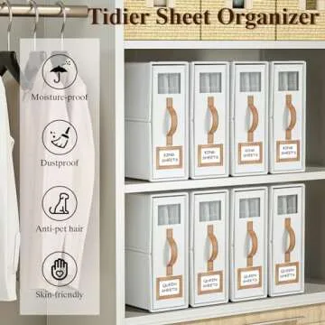 BigPonPon Foldable Bed Sheets Organizers for Storage