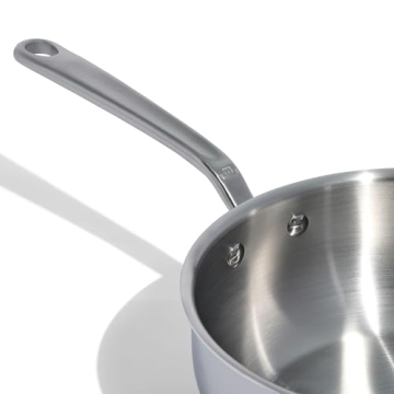 Made In Cookware - 3 Quart Stainless Steel Saucier Pan - 5 Ply Stainless Clad - Professional Cookware - Crafted in Italy - Induction Compatible