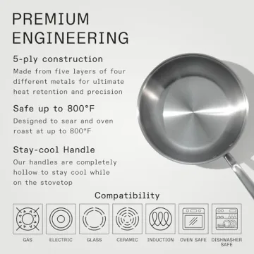 Made In Cookware - 3 Quart Stainless Steel Saucier Pan - 5 Ply Stainless Clad - Professional Cookware - Crafted in Italy - Induction Compatible