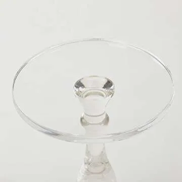 LIKENOW Acrylic End Table,Acrylic Side Table,Modern Nightstand with Clear Small Round Top and Solid Post for Living Room,Bedroom and Lobby 18.9x18.9x23.6High inches