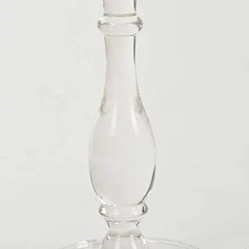 LIKENOW Acrylic End Table,Acrylic Side Table,Modern Nightstand with Clear Small Round Top and Solid Post for Living Room,Bedroom and Lobby 18.9x18.9x23.6High inches