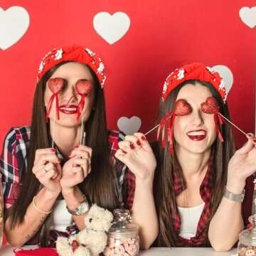 VELSCRUN Valentine Day Headband Heart Headband Wide Top Knot Valentines Headbands for Women Girls Thick Thin Hair Sweetheart Knotted Head Band Jeweled Hair Band Hair Accessories 09