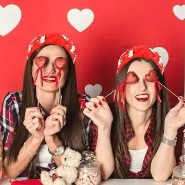 VELSCRUN Valentine Day Headband Heart Headband Wide Top Knot Valentines Headbands for Women Girls Thick Thin Hair Sweetheart Knotted Head Band Jeweled Hair Band Hair Accessories 09