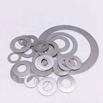 Ochoos 100Pcs Thickness 0.2mm Flat Washer for Metalworking