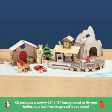 KiwiCo Santa’s Railroad Train Advent Calendar for Kids 5+ | Countdown to Christmas with 24 Days of Buildable Toy Train Set | Advent Calendar 2024 for Kids
