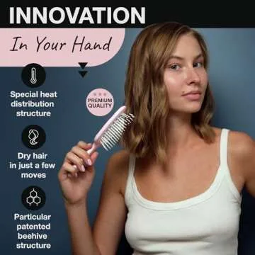 Janeke Original Patented Superbrush Detangler Brush Anti-static Hairbrush Easy For Wet or Dry Use Flexible with Nylon Bristle Great for All Hair Types - Long Thick Curly (Pink)