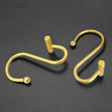 Chictie Gold Shower Curtain Hooks - Set of 12 Premium Rings