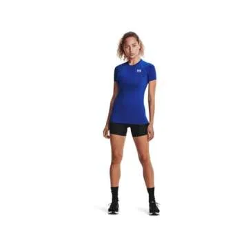 Under Armour Women's HeatGear Compression Short-Sleeve T-Shirt, Royal (400)/White, Small