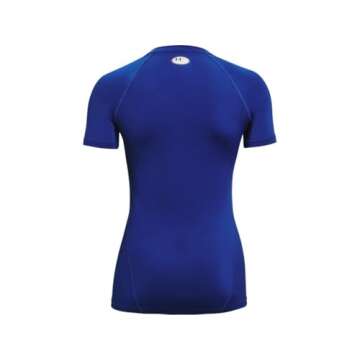 Under Armour Women's HeatGear Compression Short-Sleeve T-Shirt, Royal (400)/White, Small