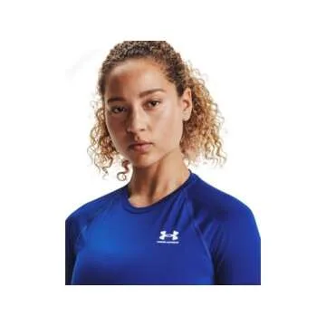 Under Armour Women's HeatGear Compression Short-Sleeve T-Shirt, Royal (400)/White, Small