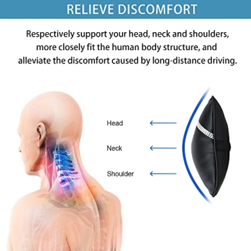 Comfortable Car Neck Pillows - Elegant PU Leather Design