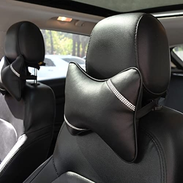 Comfortable Car Neck Pillows - Elegant PU Leather Design