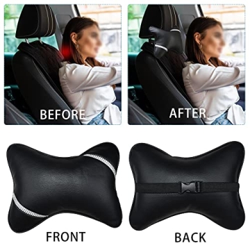Comfortable Car Neck Pillows - Elegant PU Leather Design