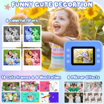 Kids Instant Print Camera for 3-12 Years Old
