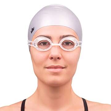 The Friendly Swede Swim Goggles for Women & Men - Anti Fog Swimming Goggles with Extra Nose Pieces &...