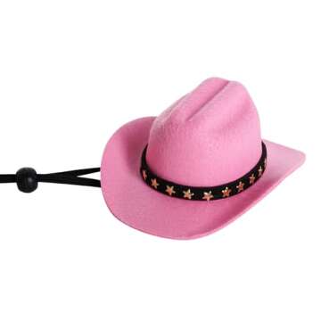 choyaxo Halloween Costumes for Dogs Cat Pet Cowboy Costume Cowboy Hat with Bandana Set for Halloween, Christmas, Holiday, Party, Cosplay (Pink, Small)