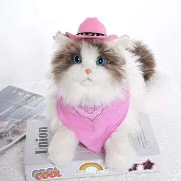 choyaxo Halloween Costumes for Dogs Cat Pet Cowboy Costume Cowboy Hat with Bandana Set for Halloween, Christmas, Holiday, Party, Cosplay (Pink, Small)