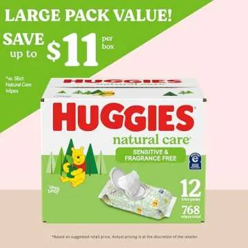 Huggies Natural Care Sensitive Baby Wipes, Unscented, Hypoallergenic, 768 Wipes Total - Gentle Care ...