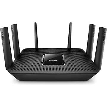 Linksys WiFi 5 Router, Tri-Band, 3,500 Sq. ft Coverage, 25+ Devices, Speeds up to (AC4000) 4.0Gbps - EA9300