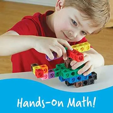 Learning Resources MathLink Cubes Big Builders - Set of 200 Cubes, Ages 5+, Develops Early Math Skills, STEM Toys, Math Games for Kids, Math Cubes for Kids,Stocking Stuffers