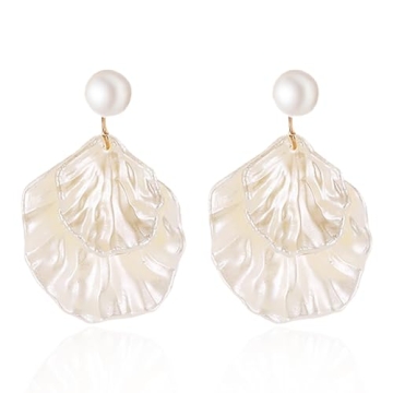 Fashion Pearl Sea Shell Dangle Earrings for Women Gifts
