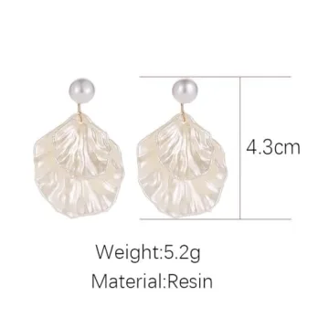 Fashion Pearl Sea Shell Dangle Earrings for Women Gifts
