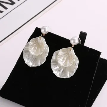 Fashion Pearl Sea Shell Dangle Earrings for Women Gifts