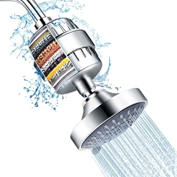 FEELSO High Pressure Shower Head 15-Stage Filter Combo