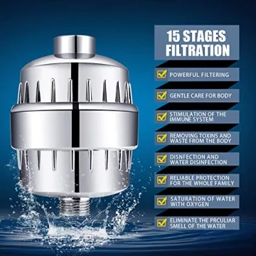 FEELSO High Pressure Shower Head 15-Stage Filter Combo