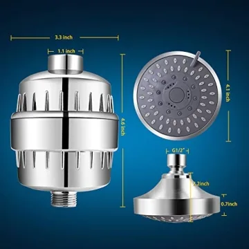 FEELSO High Pressure Shower Head 15-Stage Filter Combo
