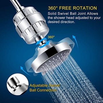 FEELSO High Pressure Shower Head 15-Stage Filter Combo