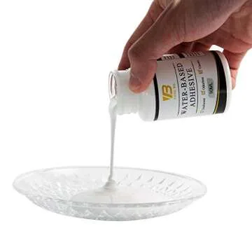 Gilding Adhesive Kit, Gold Leaf Glue Adhesive and Water Based Varnish for Craft Supplier, Resin Art, Furniture Decoration, Wall, Ceiling (2 Brushes + 2 Gloves)