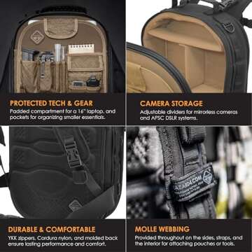 HAZARD 4 Pillbox(TM) Hard-Shell Optics/CCW Pack - Black, Model:BKP-PBX-BLK