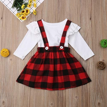 Mubineo Toddler Girl Christmas Plaid Dress Outfit