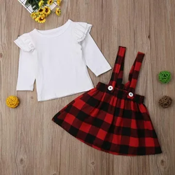 Mubineo Toddler Girl Christmas Plaid Dress Outfit