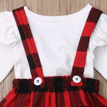 Mubineo Toddler Girl Christmas Plaid Dress Outfit
