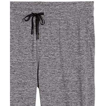 Amazon Essentials Women's Brushed Tech Stretch Crop Jogger Pant (Available in Plus Size), Dark Grey Space Dye, Large