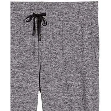Amazon Essentials Women's Brushed Tech Stretch Crop Jogger Pant (Available in Plus Size), Dark Grey Space Dye, Large