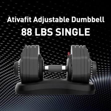AtivaFit Adjustable Dumbbells 88 LBS for Home Gym Fitness