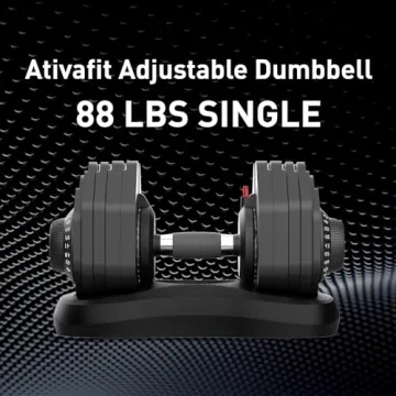 AtivaFit Adjustable Dumbbells 88 LBS for Home Gym Fitness