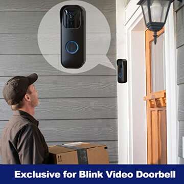 Blink Doorbell Mount for Blink Video Doorbell, No-Drilling Blink Mount Bracket, Easy Installation for Blink Doorbell Camera Security System (The Blink Doorbell is Not Included),Black