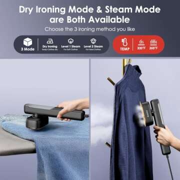 FEPPO Travel Steamer - Portable 2in1 Iron & Efficient Garment Care