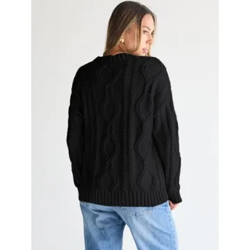 Trendy Queen Oversized Cable Knit Sweaters for Women