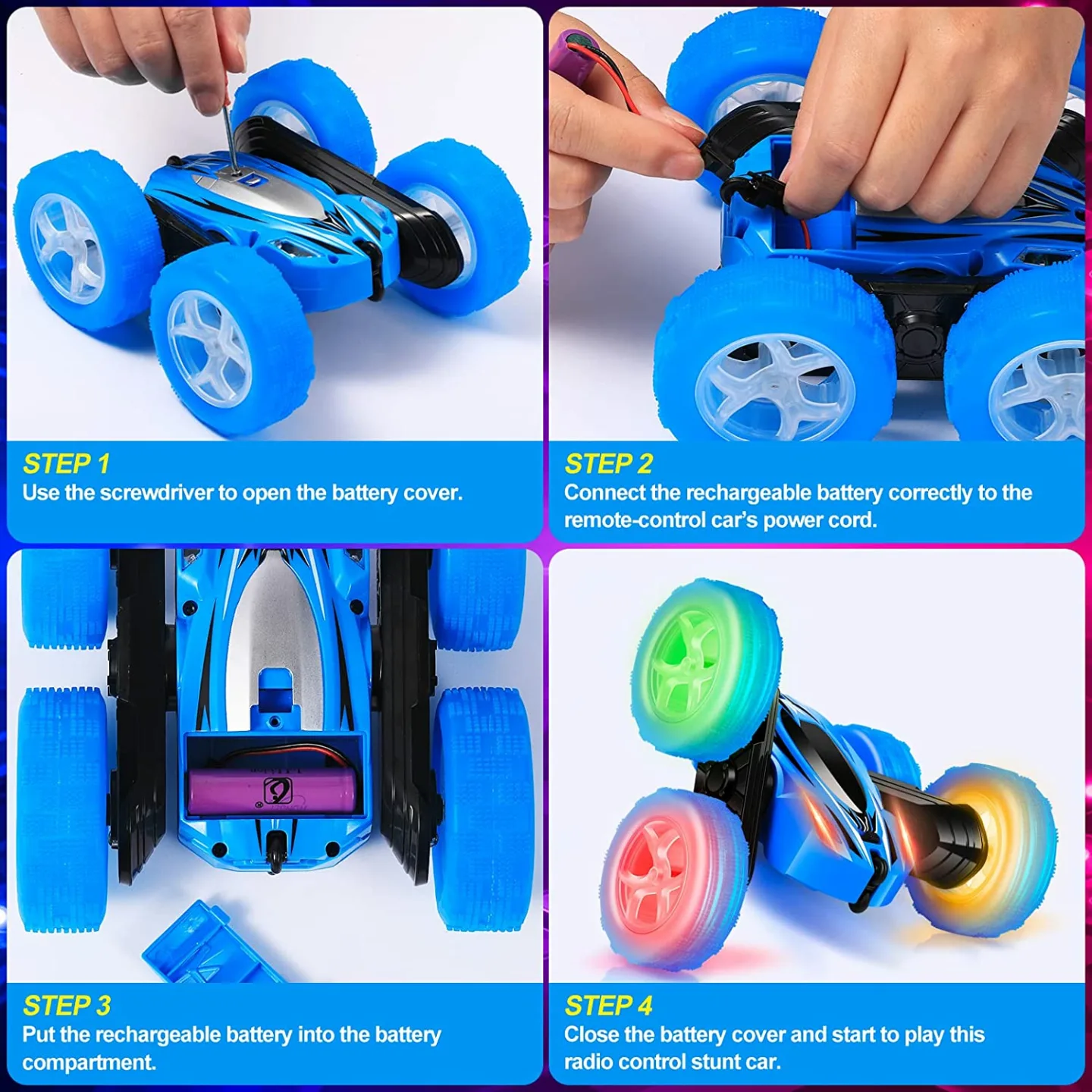 Flymevac 360° Remote Control Stunt Car for Kids