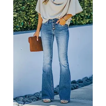 Stylish KUNMI Women's Flare Bell Bottom Jeans for All Occasions